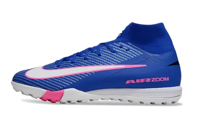 Nike Chuteiras de futebol turf azul rosa upper knit high-top sock collar 8