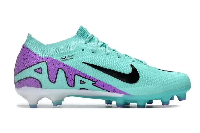 Nike Blue Purple Knit Upper Speckled Overlays Firm-Ground Soccer Shoes 5