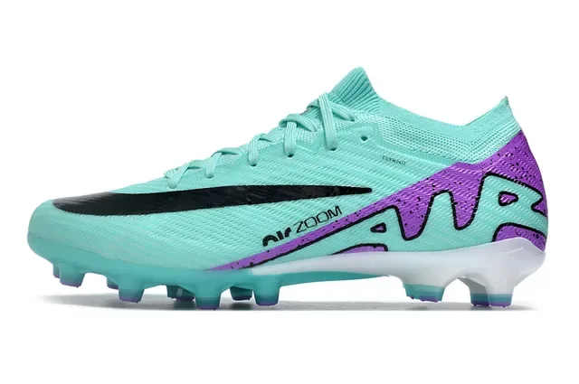 Nike Blue Purple Knit Upper Speckled Overlays Firm-Ground Soccer Shoes 6