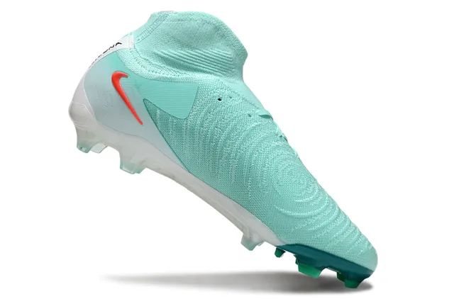 Nike নীল লাল হাই-কাট সক-ফিট কলার ট্রান্সলুসেন্ট টিল হিল কেজ ফার্ম-গ্রাউন্ড সকার শু 2