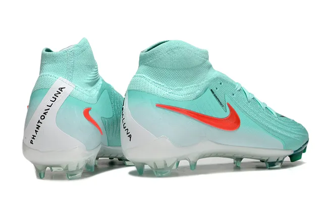 Nike নীল লাল হাই-কাট সক-ফিট কলার ট্রান্সলুসেন্ট টিল হিল কেজ ফার্ম-গ্রাউন্ড সকার শু 5