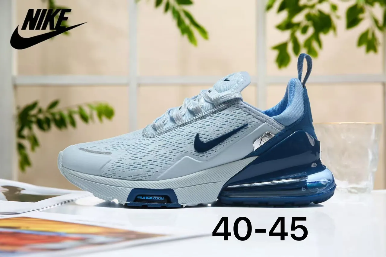 Nike Bleu Blanc Dual-Air Cushioning Engineered Mesh Upper Chaussures de Running 3