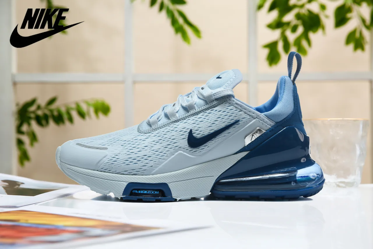 Nike Bleu Blanc Dual-Air Cushioning Engineered Mesh Upper Chaussures de Running 4