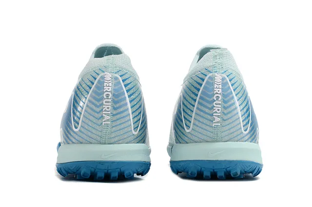 Nike Blue White Knit Upper Low-Cut Silhouette Indoor Soccer Shoes 4