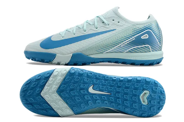 Nike Blue White Knit Upper Low-Cut Silhouette Indoor Soccer Shoes 5