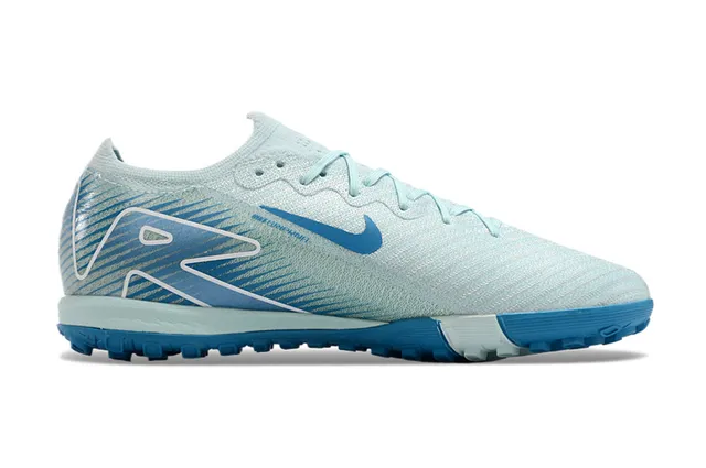 Nike Blue White Knit Upper Low-Cut Silhouette Indoor Soccer Shoes 7