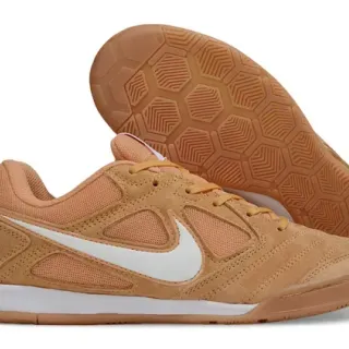 Nike Brown White Low-Top Suede And Mesh Upper Sneakers