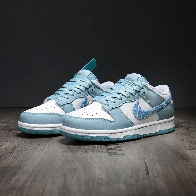Nike Dunk Low Blue White Floral Bandana Lifestyle Sneakers 3