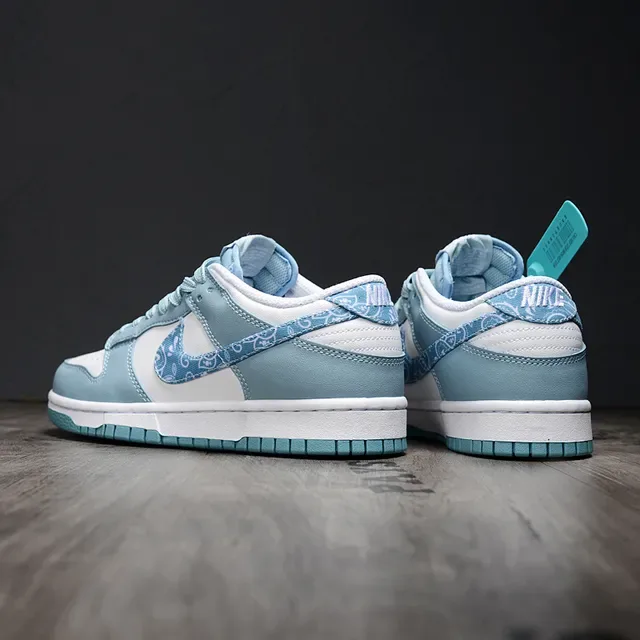 Nike Dunk Low Blue White Floral Bandana Lifestyle Sneakers 4