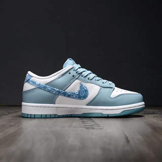 Nike Dunk Low Blue White Floral Bandana Lifestyle Sneakers 6