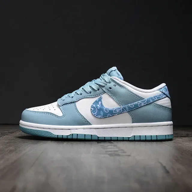 Nike Dunk Low Blue White Floral Bandana Lifestyle Sneakers 7