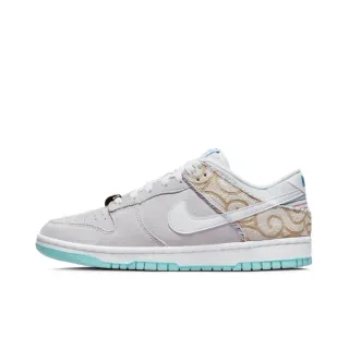 Nike Dunk Low ग्रे बीज इम्ब्रॉयडर्ड स्वर्ल स्केटबोर्ड जूते
