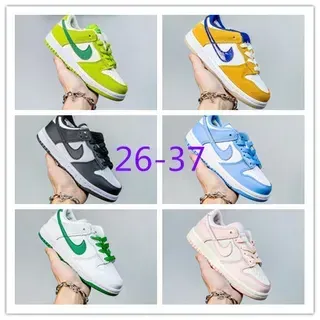 Nike Dunk Low أخضر ليمي وأبيض أحذية أسلوب الحياة