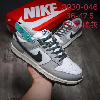 Nike Dunk Low White/Gray/Carbon Grey أحذية نمط حياة
