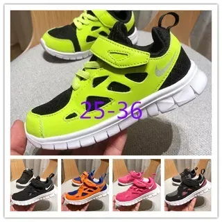 Chaussures de course Nike Free Run Youth Vert Lime et Noir