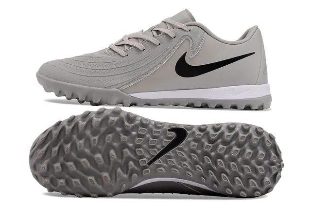 Nike Gray Black Low-Top Synthetic Upper Turf Soccer Shoes 6