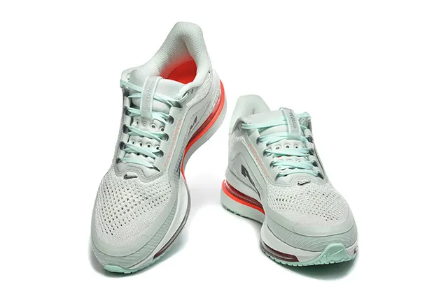 Nike Gray Orange Lightweight Knit Upper Visible Air Zoom Unit Running Shoes 15