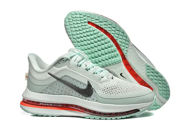 Nike Gray Orange Lightweight Knit Upper Visible Air Zoom Unit Running Shoes 17