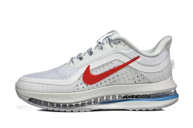 Nike Gray Orange Lightweight Knit Upper Visible Air Zoom Unit Running Shoes 24