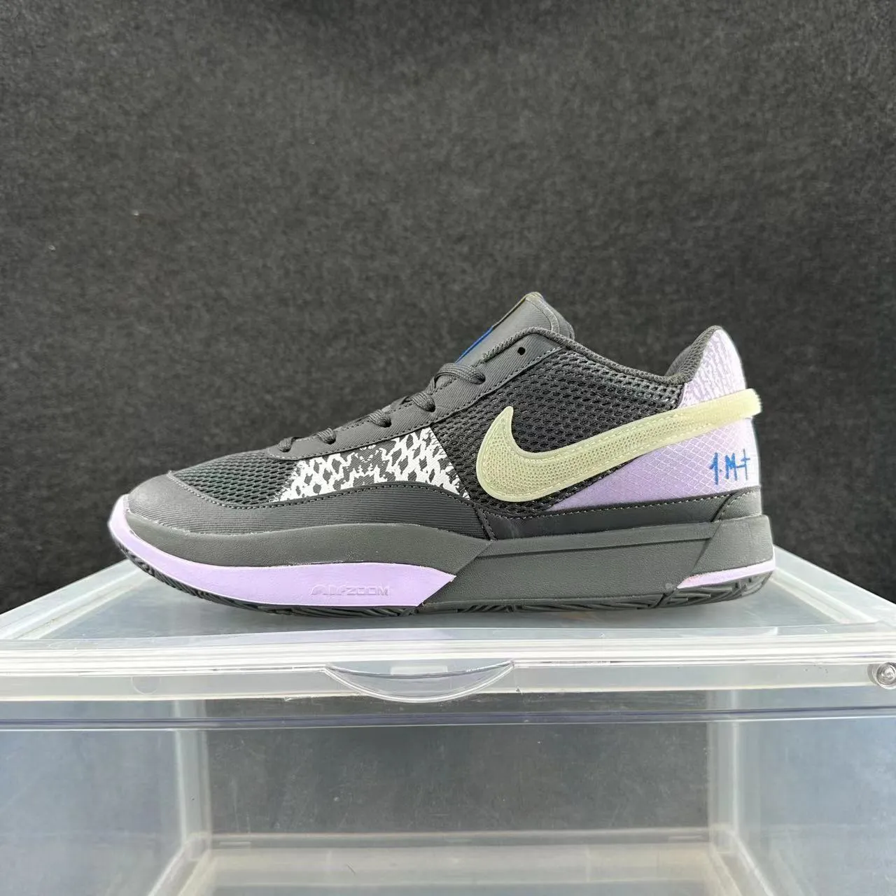 Nike Cinza Roxo Low-Top Silhueta Malha E Sintético Superior Tênis de Basquete 2