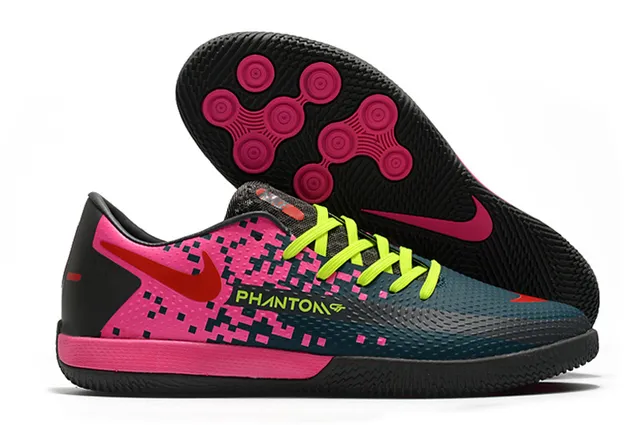 Nike Green Blue Low-Top Synthetic Mesh Upper Indoor Soccer Shoes 8