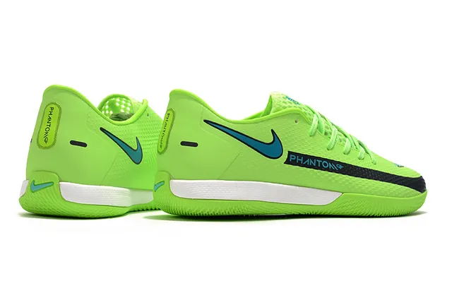 Nike Green Blue Low-Top Synthetic Mesh Upper Indoor Soccer Shoes 24