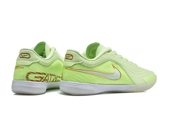 耐克 verde e dourado low top couro sintético sapatos de futebol indoor 5