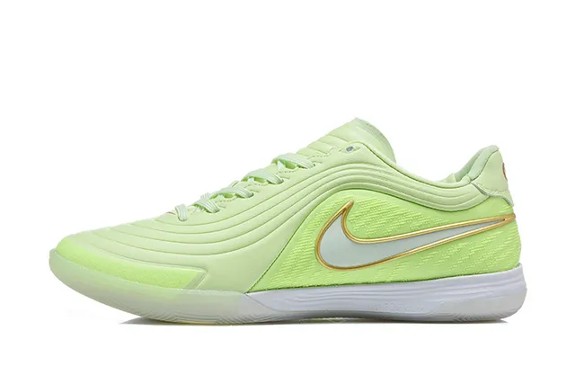 耐克 verde e dourado low top couro sintético sapatos de futebol indoor 10