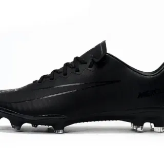 Nike Mercurial Black Silver Synthetic Upper Asymmetrical Lacing System Firm-Ground Soccer Shoes