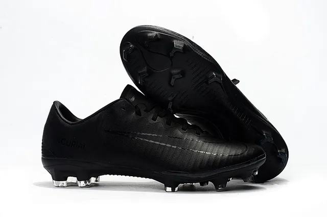 Nike Mercurial Negro Plata Upper Sintético Sistema de Cordones Asimétrico Césped Firme Zapatos de Fútbol 2