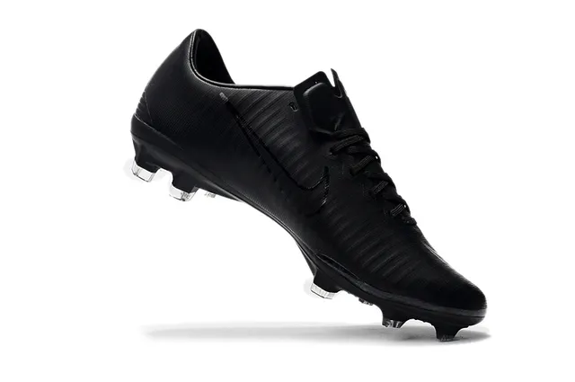 Nike Mercurial Negro Plata Upper Sintético Sistema de Cordones Asimétrico Césped Firme Zapatos de Fútbol 4