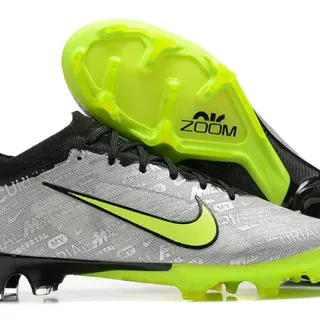 Nike Mercurial Gris Vert Low-Cut Sock-Fit Upper Textured Print Firm-Ground Chaussures de football
