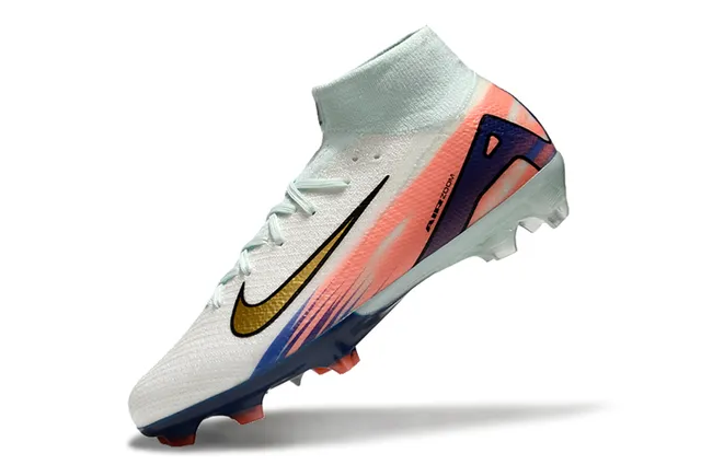 Nike Mercurial Superfly Air Zoom White Coral Navy Gold Firm-Ground أحذية كرة القدم 3