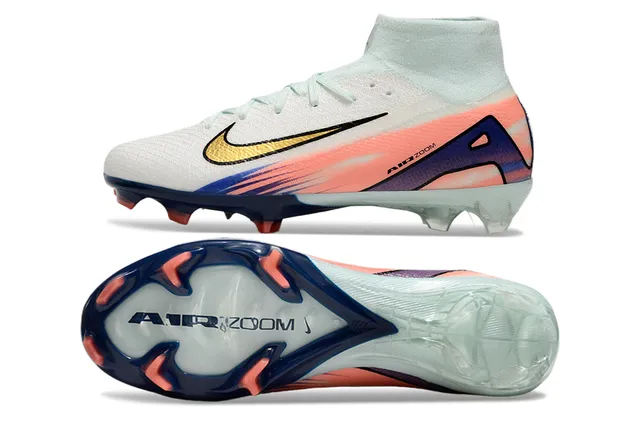 Nike Mercurial Superfly Air Zoom White Coral Navy Gold Firm-Ground أحذية كرة القدم 6