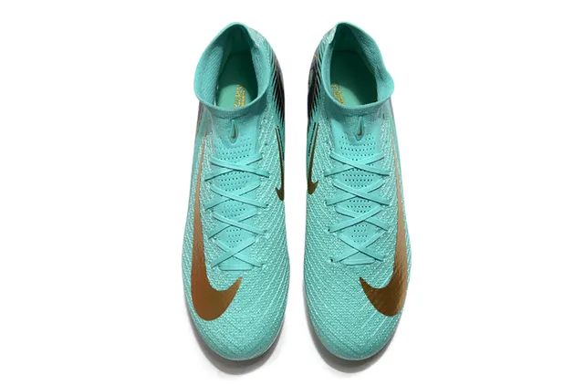 Nike Mercurial Superfly Blue Gold High-Cut Sock-Fit Upper Firm-Ground Soccer Shoes 2