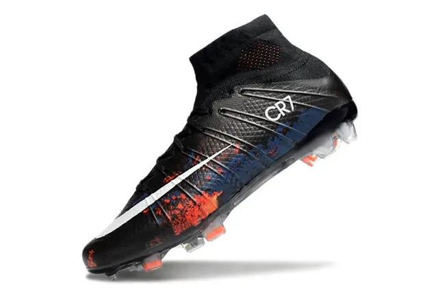Nike Mercurial Superfly CR7 أسود أزرق أحمر أحذية كرة القدم Firm-Ground 3