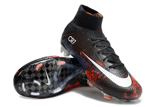 Nike Mercurial Superfly CR7 أسود أزرق أحمر أحذية كرة القدم Firm-Ground 4