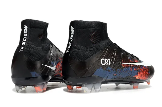 Nike Mercurial Superfly CR7 أسود أزرق أحمر أحذية كرة القدم Firm-Ground 5