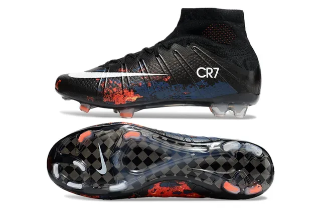 Nike Mercurial Superfly CR7 أسود أزرق أحمر أحذية كرة القدم Firm-Ground 6