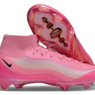 Nike Mercurial Superfly गुलाबी पारदर्शी फर्म ग्राउंड फुटबॉल जूते