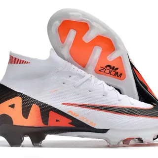 Nike Mercurial Superfly White Black Orange Firm-Ground chaussures de football