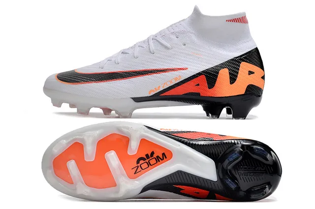 Nike Mercurial Superfly White Black Orange Firm-Ground फुटबॉल जूते 5