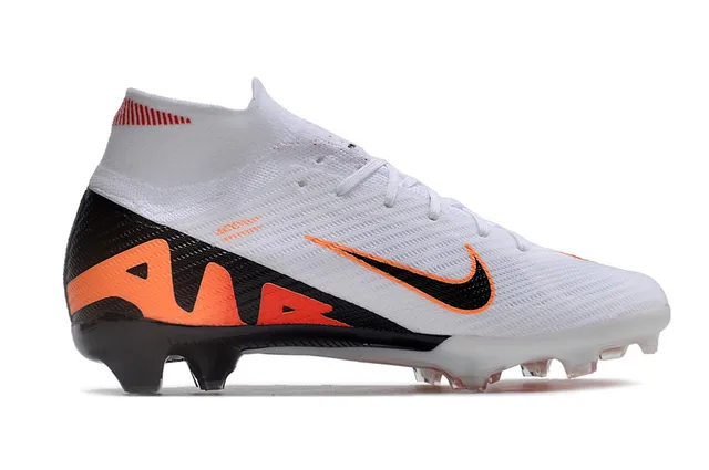 Nike Mercurial Superfly White Black Orange Firm-Ground फुटबॉल जूते 7