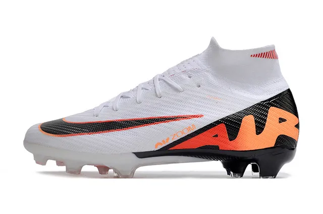 Nike Mercurial Superfly White Black Orange Firm-Ground फुटबॉल जूते 8