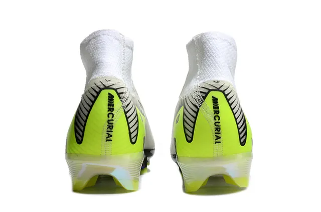 Nike Mercurial Superfly Blanc Néon Lime Iridescent pour terrain ferme Chaussures de football 4