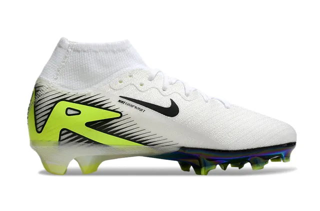 Nike Mercurial Superfly Blanc Néon Lime Iridescent pour terrain ferme Chaussures de football 7