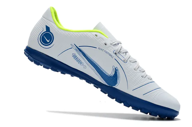 Nike Mercurial Turf blanco azul verde neón Turf zapatos de fútbol 2