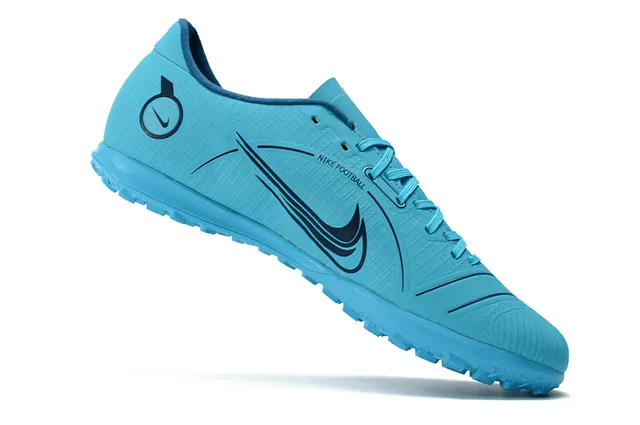 Nike Mercurial Turf blanco azul verde neón Turf zapatos de fútbol 15