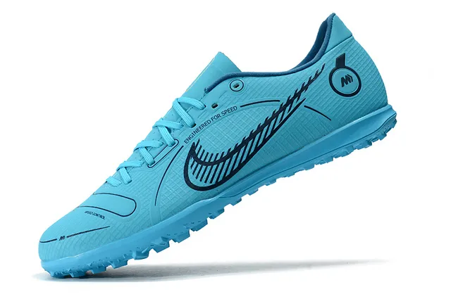 Nike Mercurial Turf blanco azul verde neón Turf zapatos de fútbol 16