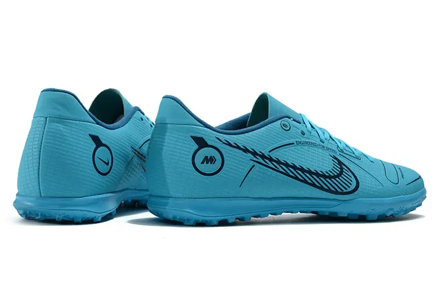 Nike Mercurial Turf blanco azul verde neón Turf zapatos de fútbol 18